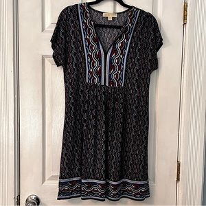 MICHAEL Michael Kors dress, navy, red and white print, size small.